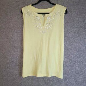Ladies Club Yellow Tank Top Size 2X Cotton Blend NEW